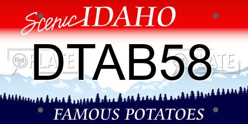DTAB58 Idaho License Plate