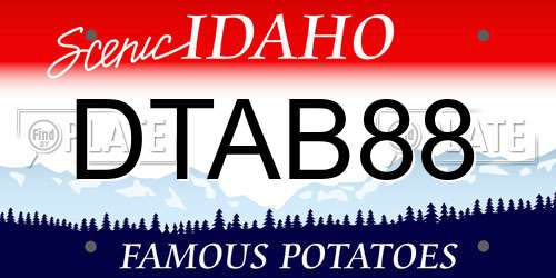 DTAB88 Idaho License Plate