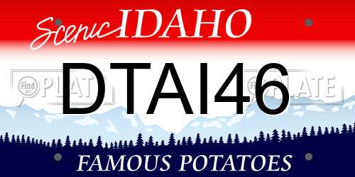 DTAI46 Idaho License Plate
