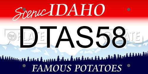 DTAS58 Idaho License Plate