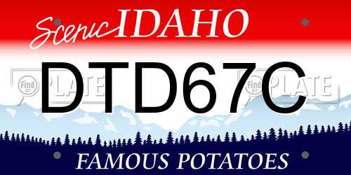 DTD67C Idaho License Plate