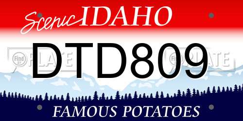 DTD809 Idaho License Plate