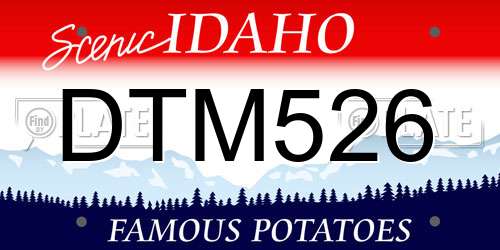 DTM526 Idaho License Plate