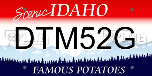 DTM52G Idaho License Plate