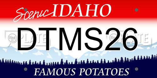 DTMS26 Idaho License Plate