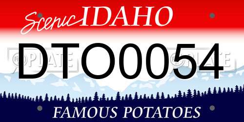 DTO0054 Idaho License Plate