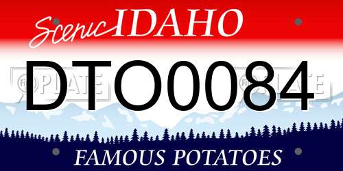 DTO0084 Idaho License Plate