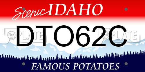 DTO62C Idaho License Plate