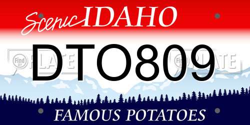 DTO809 Idaho License Plate