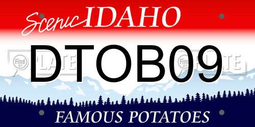 DTOB09 Idaho License Plate