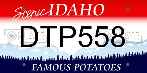 DTP558 Idaho License Plate