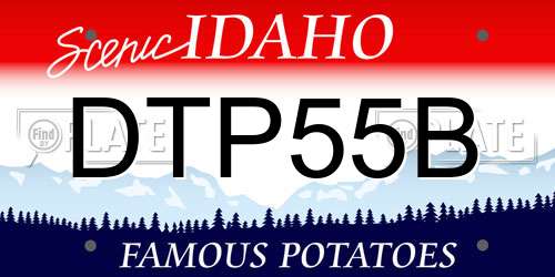 DTP55B Idaho License Plate