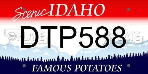 DTP588 Idaho License Plate
