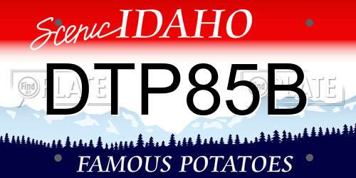 DTP85B Idaho License Plate