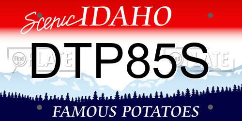 DTP85S Idaho License Plate