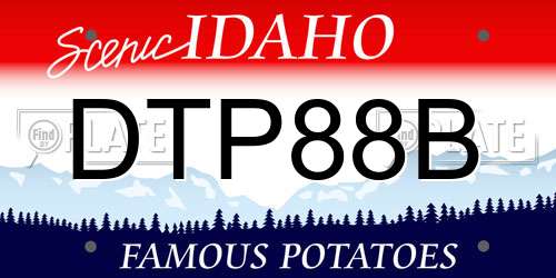 DTP88B Idaho License Plate