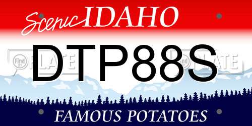 DTP88S Idaho License Plate