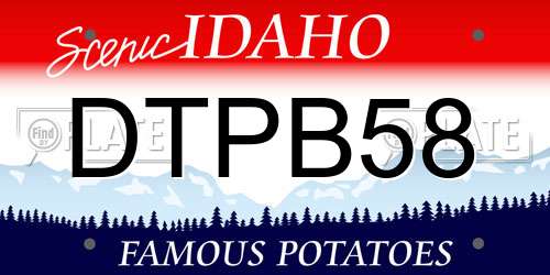 DTPB58 Idaho License Plate
