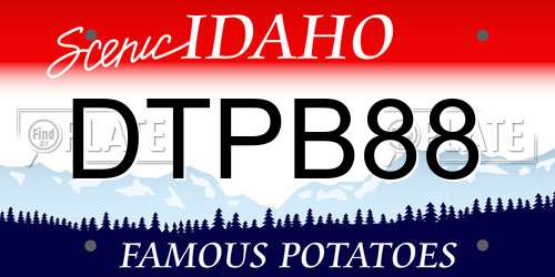 DTPB88 Idaho License Plate