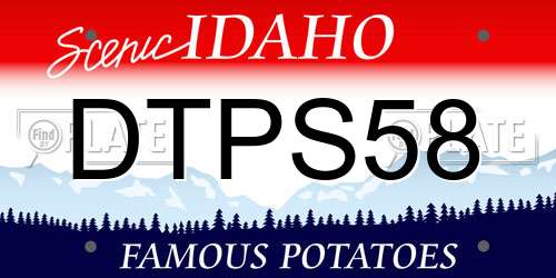 DTPS58 Idaho License Plate