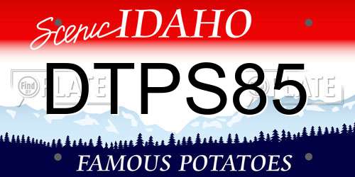 DTPS85 Idaho License Plate