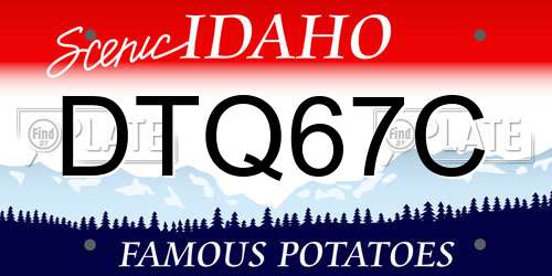 DTQ67C Idaho License Plate