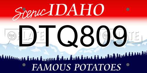 DTQ809 Idaho License Plate