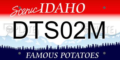 DTS02M Idaho License Plate