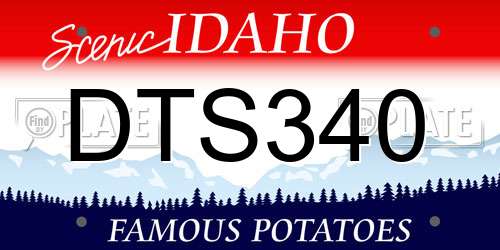 DTS340 Idaho License Plate
