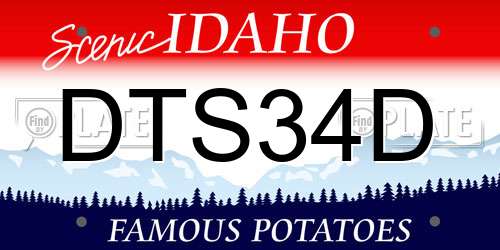 DTS34D Idaho License Plate