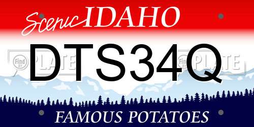 DTS34Q Idaho License Plate
