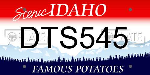 DTS545 Idaho License Plate