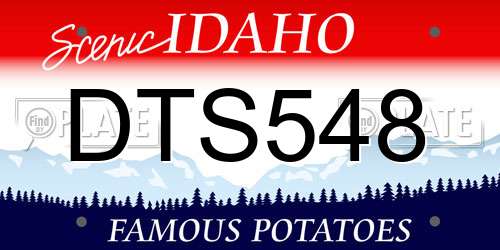 DTS548 Idaho License Plate