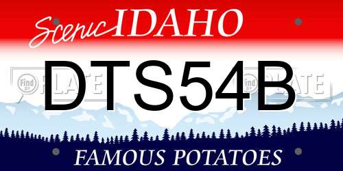 DTS54B Idaho License Plate