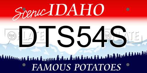 DTS54S Idaho License Plate