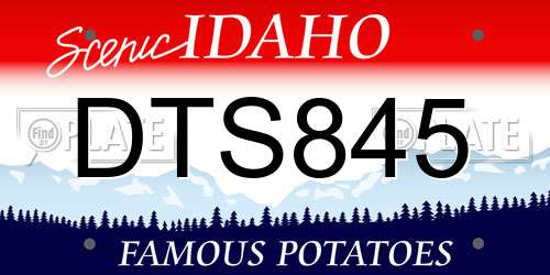 DTS845 Idaho License Plate