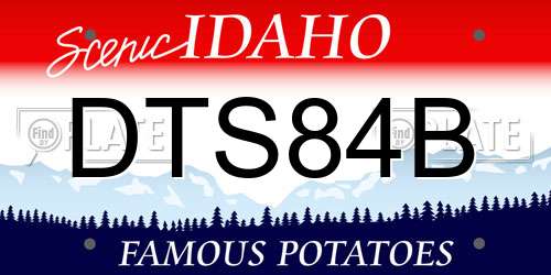 DTS84B Idaho License Plate