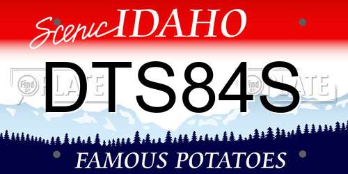 DTS84S Idaho License Plate