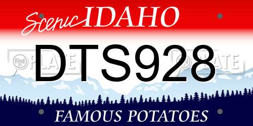 DTS928 Idaho License Plate