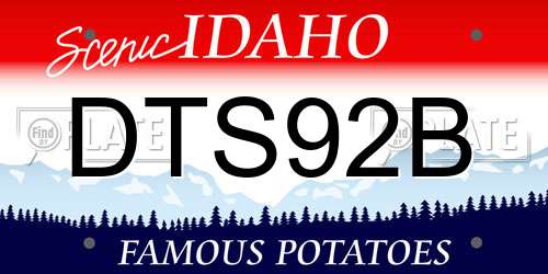 DTS92B Idaho License Plate