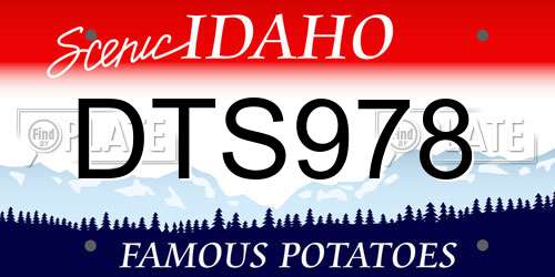 DTS978 Idaho License Plate