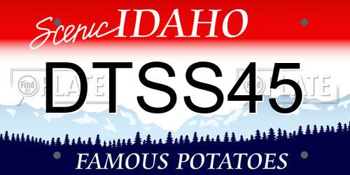DTSS45 Idaho License Plate