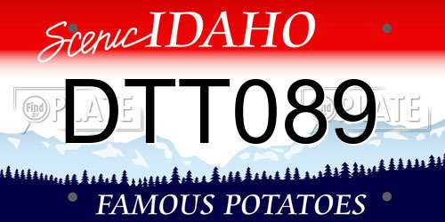 DTT089 Idaho License Plate