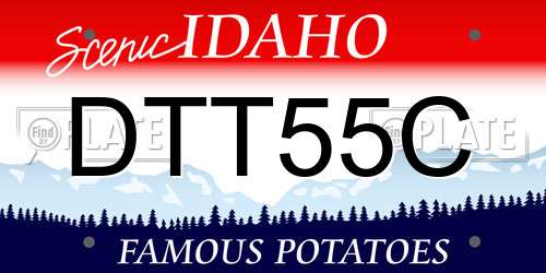 DTT55C Idaho License Plate