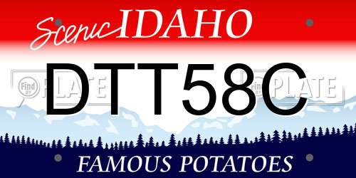 DTT58C Idaho License Plate