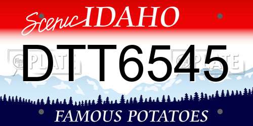 DTT6545 Idaho License Plate