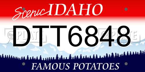 DTT6848 Idaho License Plate