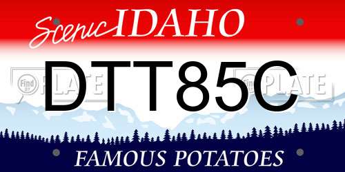 DTT85C Idaho License Plate