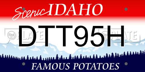 DTT95H Idaho License Plate