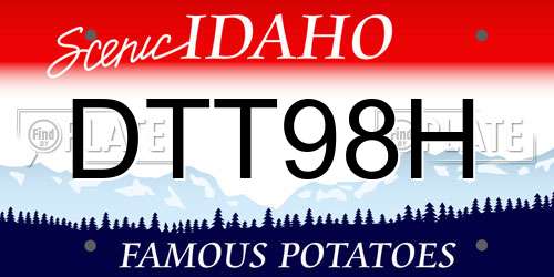 DTT98H Idaho License Plate